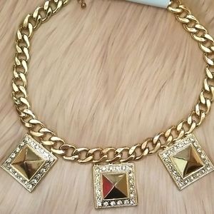 Chinese Laundry Pryramid Chain Chocker Necklace